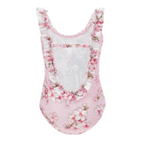 Monnalisa Costume Intero Tinta Unita con Stampa Bamby per Bambina 19E060 ROSA MONNALISA 