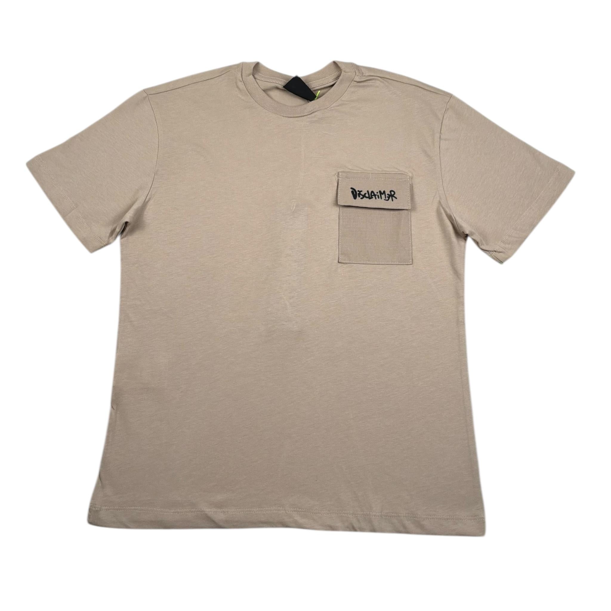 Disclaimer T-Shirt Girocollo Tinta Unita con Taschino per Bambino 25EDK58460 BEIGE DISCLAIMER 