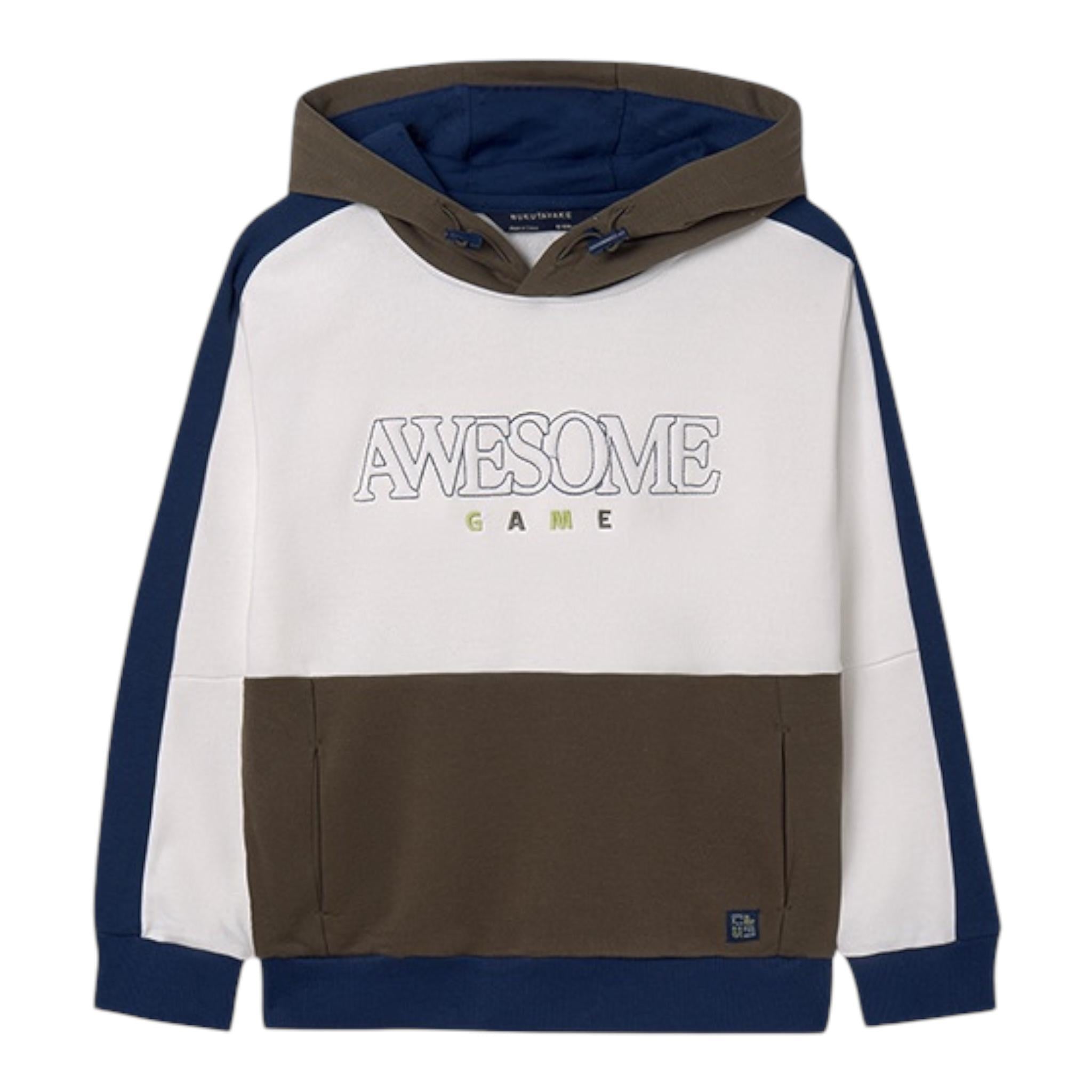 NUKUTAVAKE felpa tricolore con cappuccio e stampa Bianco per Bambino 7445 BIANCO NUKUTAVAKE 