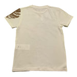 M+E' T-Shirt Girocollo Tinta Unita con Stampe per Bambino UEM0484J PANNA M+E' 