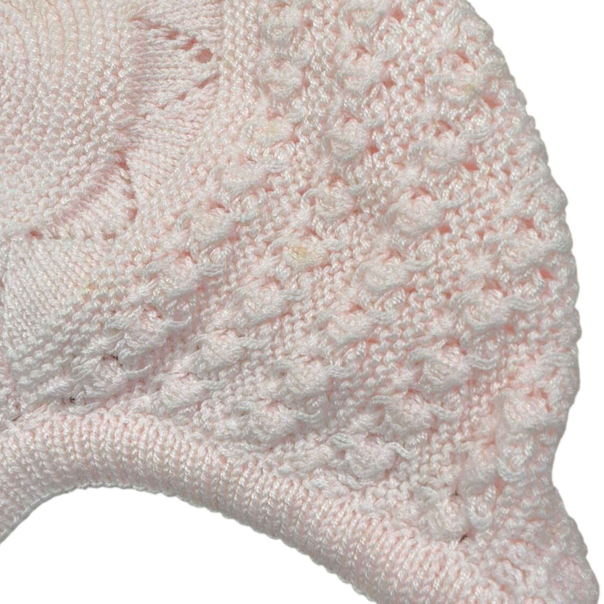 Granlei Cappello Tinta Unita con Ricami per Neonata 12588 ROSA GRANLEI 