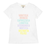 Dixie T-Shirt Tinta Unita Girocollo con Stampa per Bambina MBC5030G39 BIANCO DIXIE 