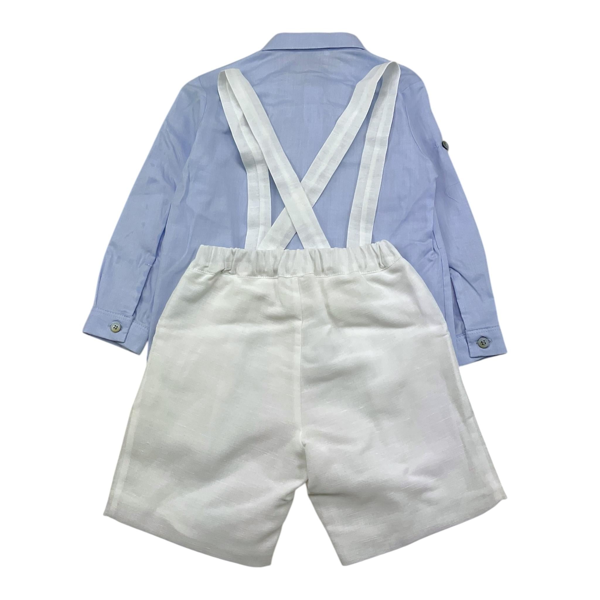 Barcellino Completo 2 Pezzi Camicia-Bermuda-Bianco per Neonato 110110 BIANCO BARCELLINO 