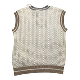 Eleventy – Schlichter Pullover mit Armloch und kontrastierendem Lochbesatz in Weiß für Jungen