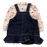 MOSCHINO completo 2pz salopette-camicia Rosa per Neonata MDK036 ROSA MOSCHINO 