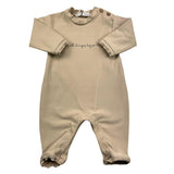 BAMBOOM+BABIES tutina manica lunga tinta unita con stampa in contrasto Fango per Neonato 702 FANGO BAMBOOM+BABIES 