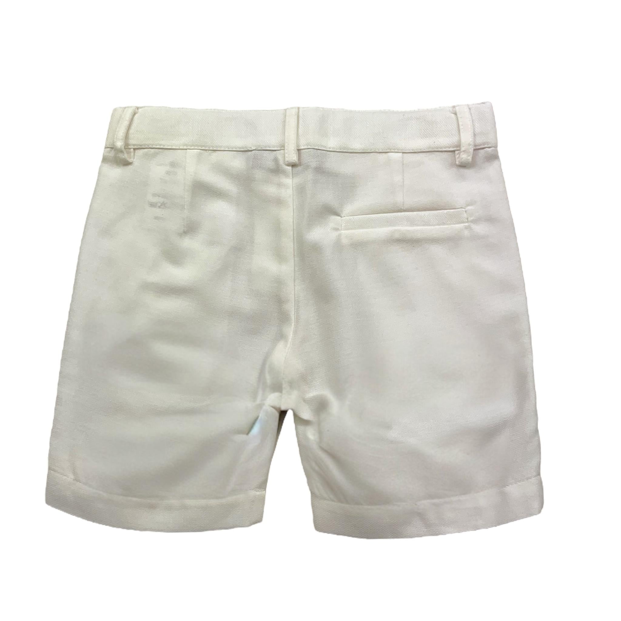 Little Bear Bermuda Tinta Unita con Girovita Regolabile per Bambino 6203 BIANCO LITTLE BEAR 