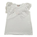 Mariuccia T-Shirt Girocollo Tinta Unit con Rouches per Bambina MMBT361 BIANCO MARIUCCIA 