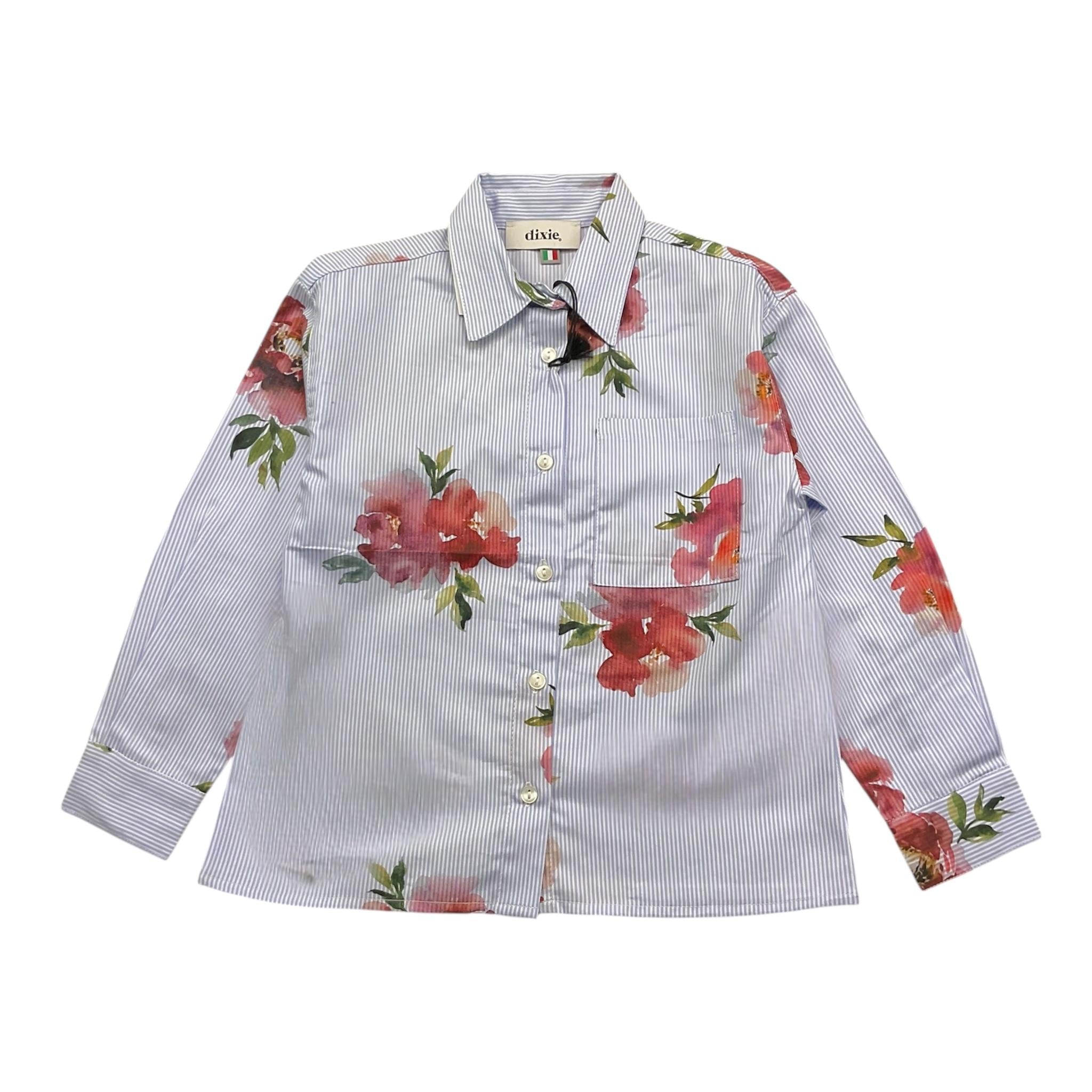 DIXIE camicia tinta unita con fantasia a righe e stampa fiori Bianco per Bambina CL31274G67 BIANCO DIXIE 