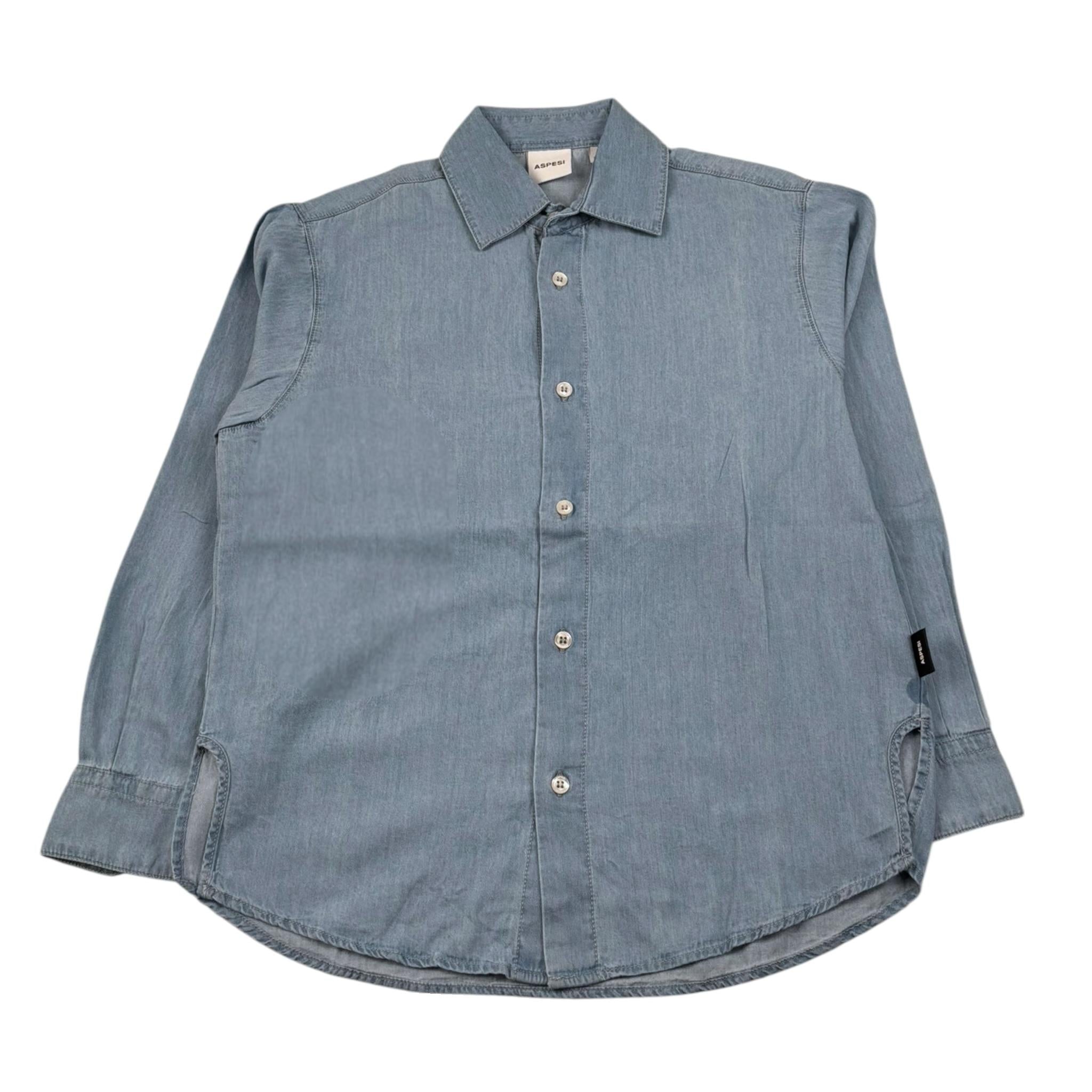 Aspesi Camicia Tinta Unita In Denim per Bambino S25046CLJ0043X AZZURRO ASPESI 