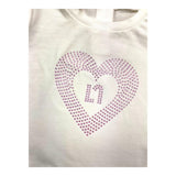 Liu Jo Einfarbiges T-Shirt mit Rundhalsausschnitt und Glitzer-Print Weiß für Baby-Mädchen