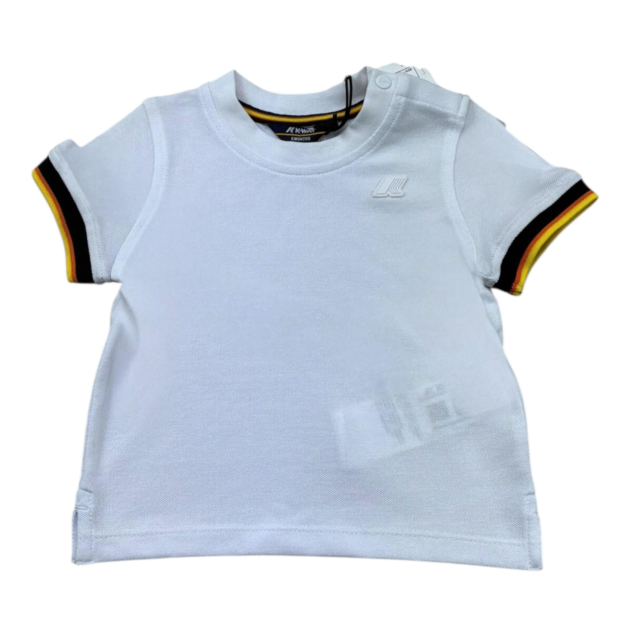 K-Way T-Shirt Girocollo Tinta Unita per Neonato K71375WX BIANCO K-WAY 