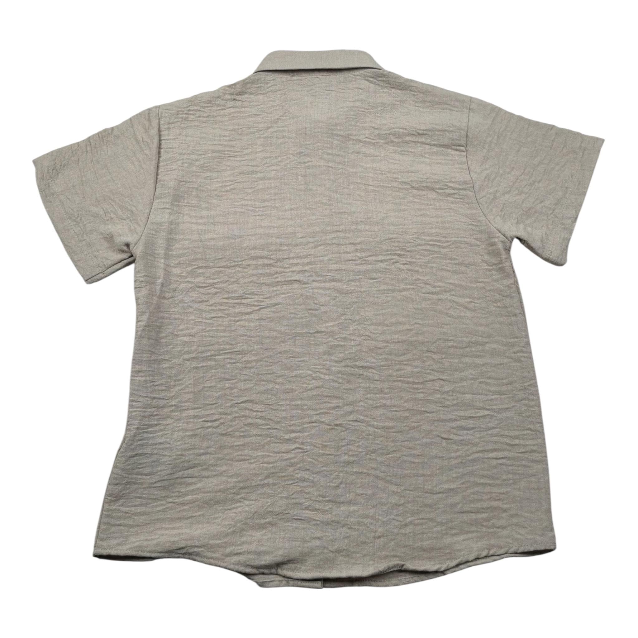 Never Too Camicia tinta unita Mezza Manica Beige per Bambino NT2284R BEIGE NEVER TOO 