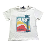 Please T-Shirt Rundhals Einfarbig mit Kontrastdruck Weiß für Baby Mädchen