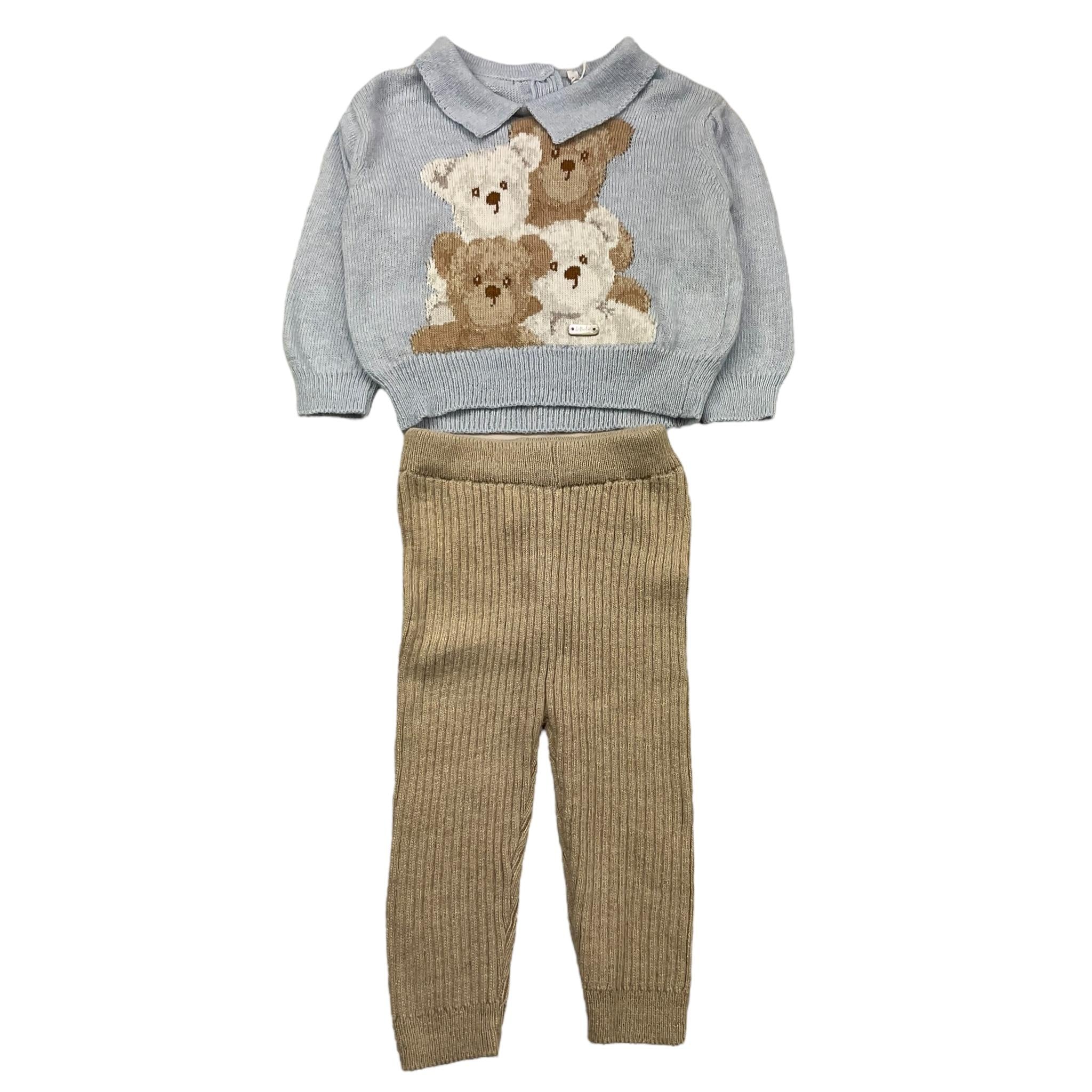 LE BEBE' completi 2 pezzi maglia-pantalone bicolore Azzurro/beige per Neonato LBB5104 AZZURRO/BEIGE LE BEBE' 