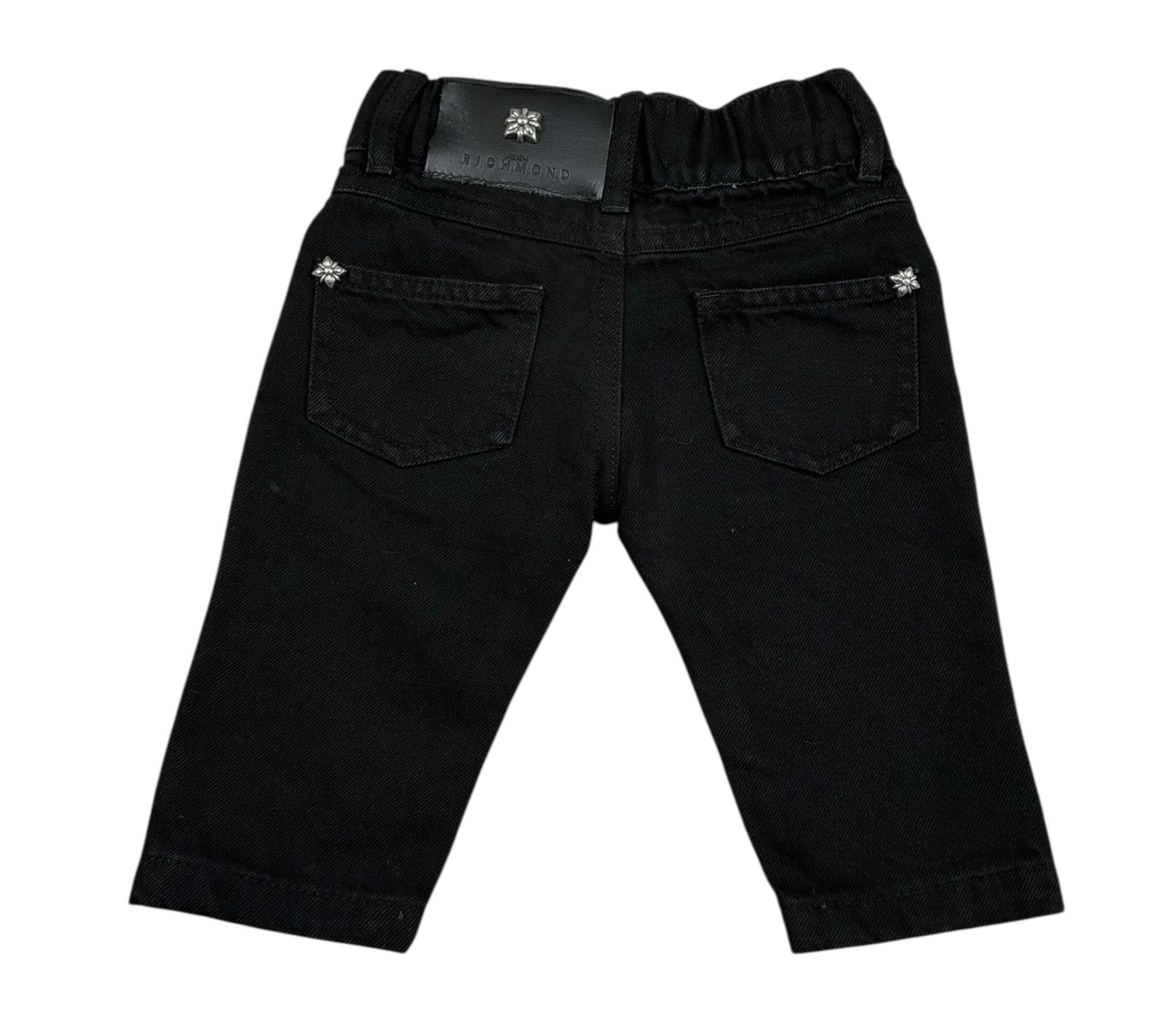 John Richmond Jeans Tinta Unita con Elastico In Vita per Neonato RIP26074JE NERO JOHN RICHMOND 