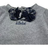 Le Bebe Abito Manica Lunga Tinta Unita con Applicazioni per Neonata LBG0369 GRIGIO LE BEBE 