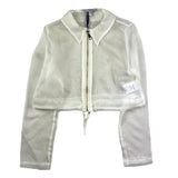 Little Ludo Langarmshirt einfarbig mit Reißverschluss weiß für Mädchen