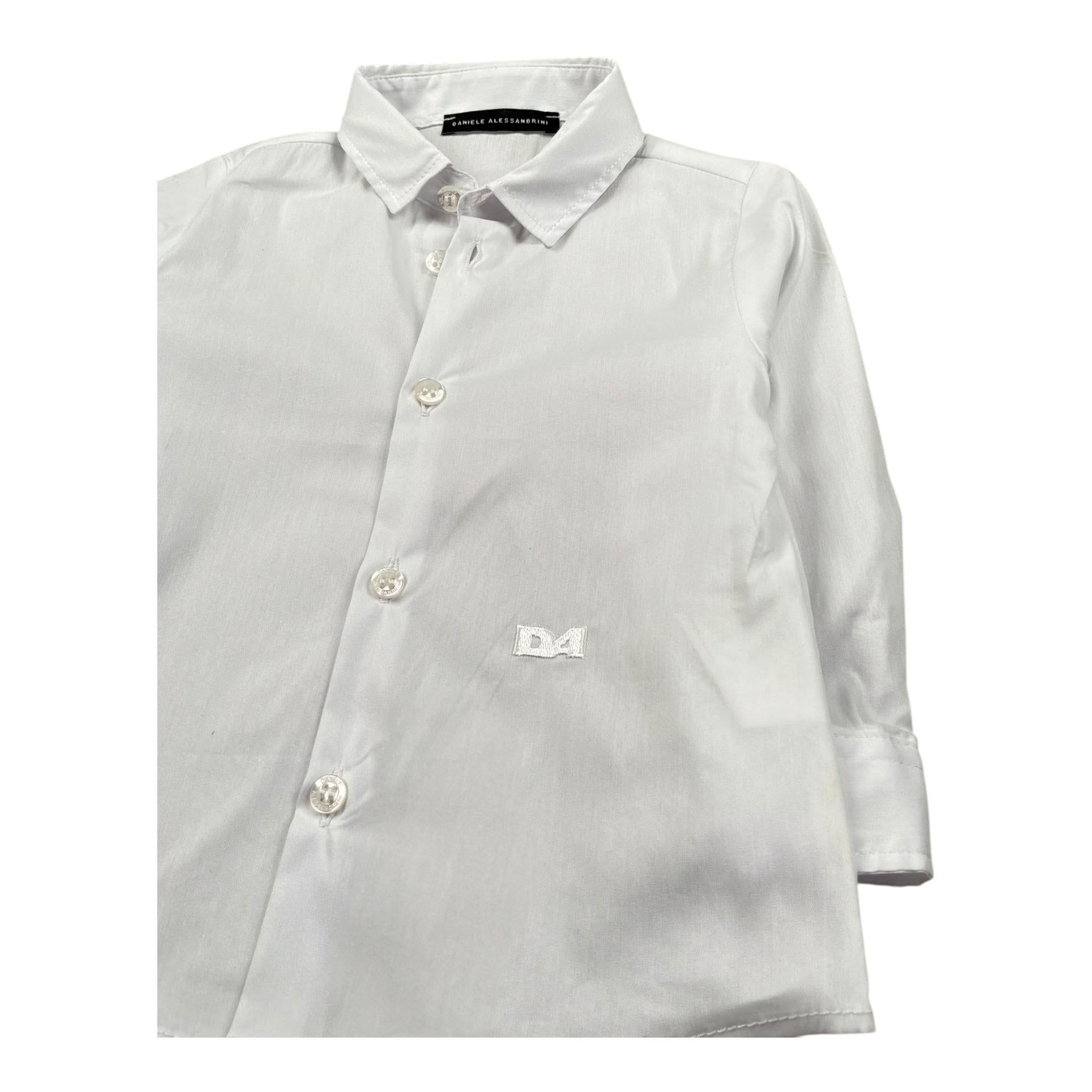 Daniele Alessandrini Camicia Manica Lunga Tinta Unita con Logo per Bambino 1295C00267J BIANCO DANIELE ALESSANDRINI 