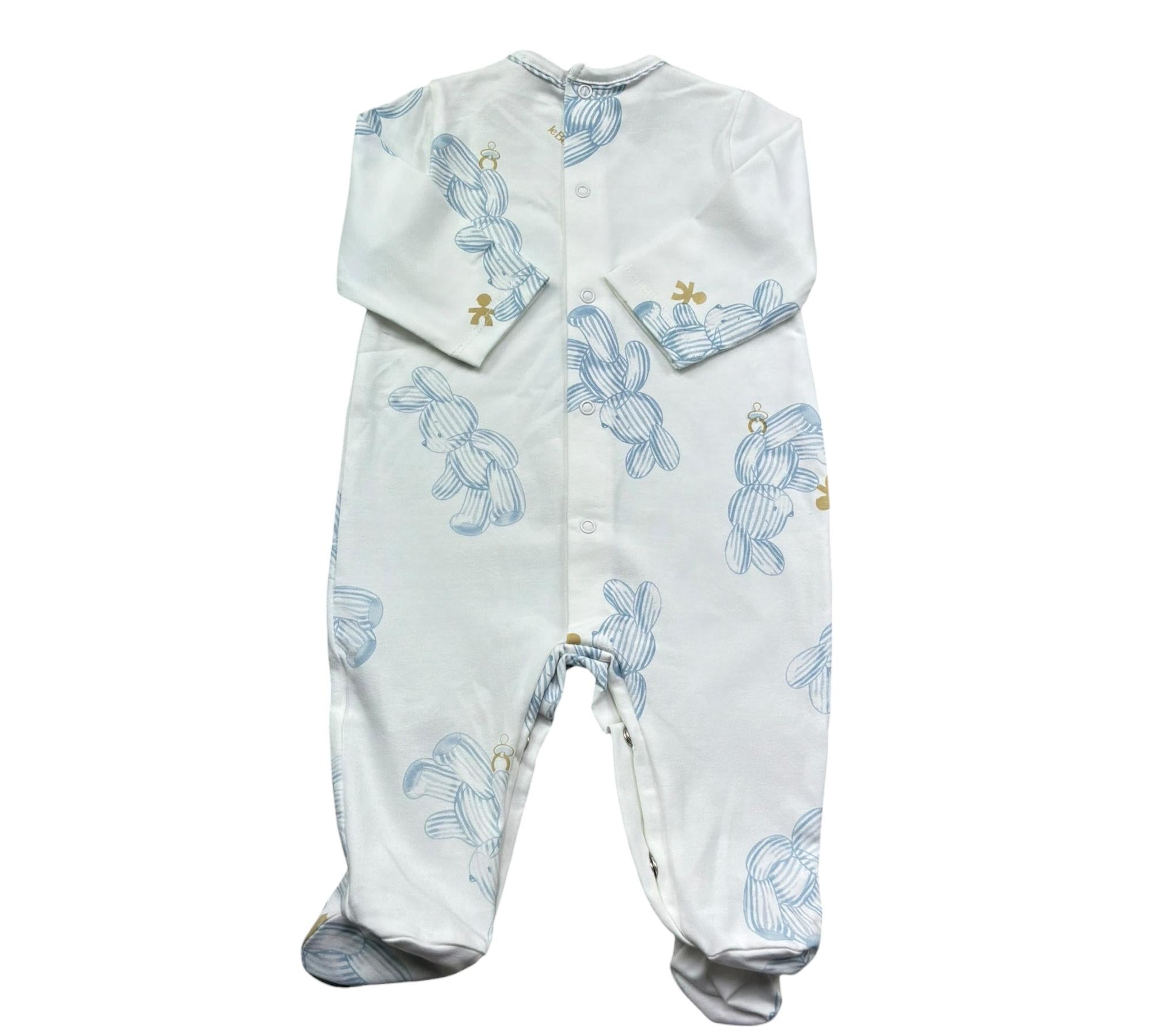 Le Bebe Tutina Manica Lunga Tinta Unita con Stampe per Neonato LBB5256 BIANCO LE BEBE 