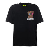 Barrow Kids Einfarbiges T-Shirt mit Rundhalsausschnitt und Aufdruck vorne und hinten, Schwarz, für Mädchen