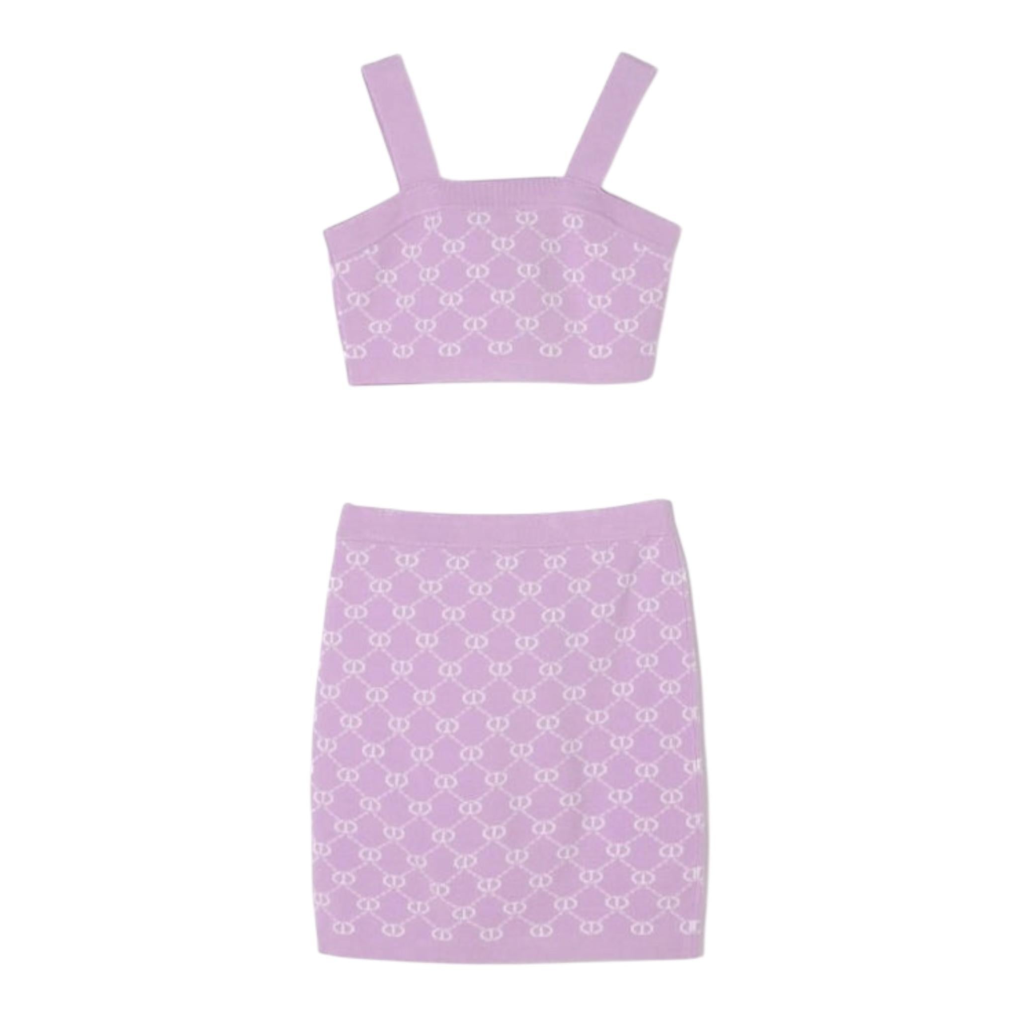 Twinset Completo 2 Pezzi Top-Gonna Tinta Unita per Bambina 251GJ3QX4 LILLA TWINSET 