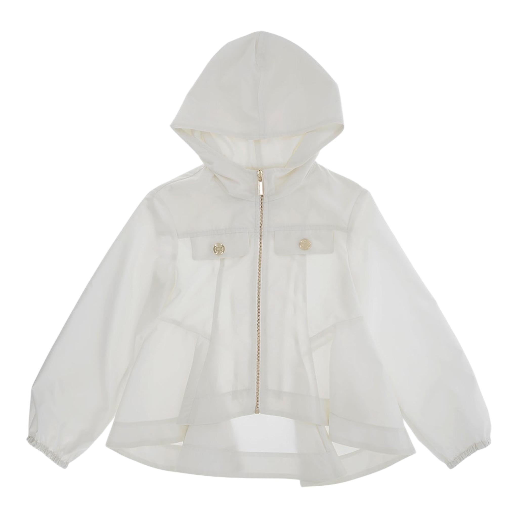 Elisabetta Franchi Giubbino Tinta Unita con Zip E Cappuccio per Bambina EFGB126 AVORIO ELISABETTA FRANCHI 