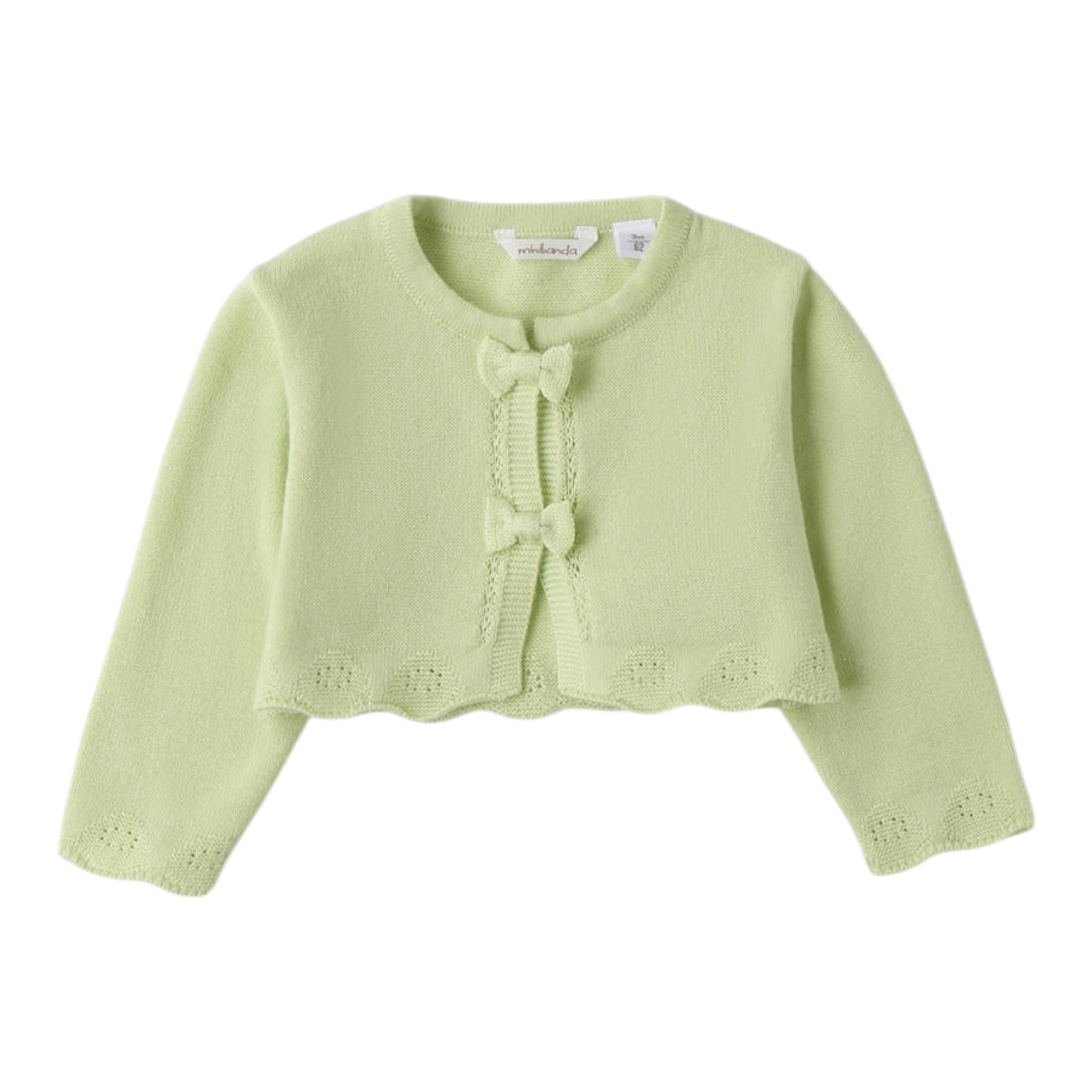 Mini Banda Coprispalle Tinta Unita con Fiocchi per Neonata 3B764 VERDE MINI BANDA 