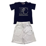 Cesare Paciotti 2-teiliges Set T-Shirt-Bermuda zweifarbig blau/weiß für Neugeborene