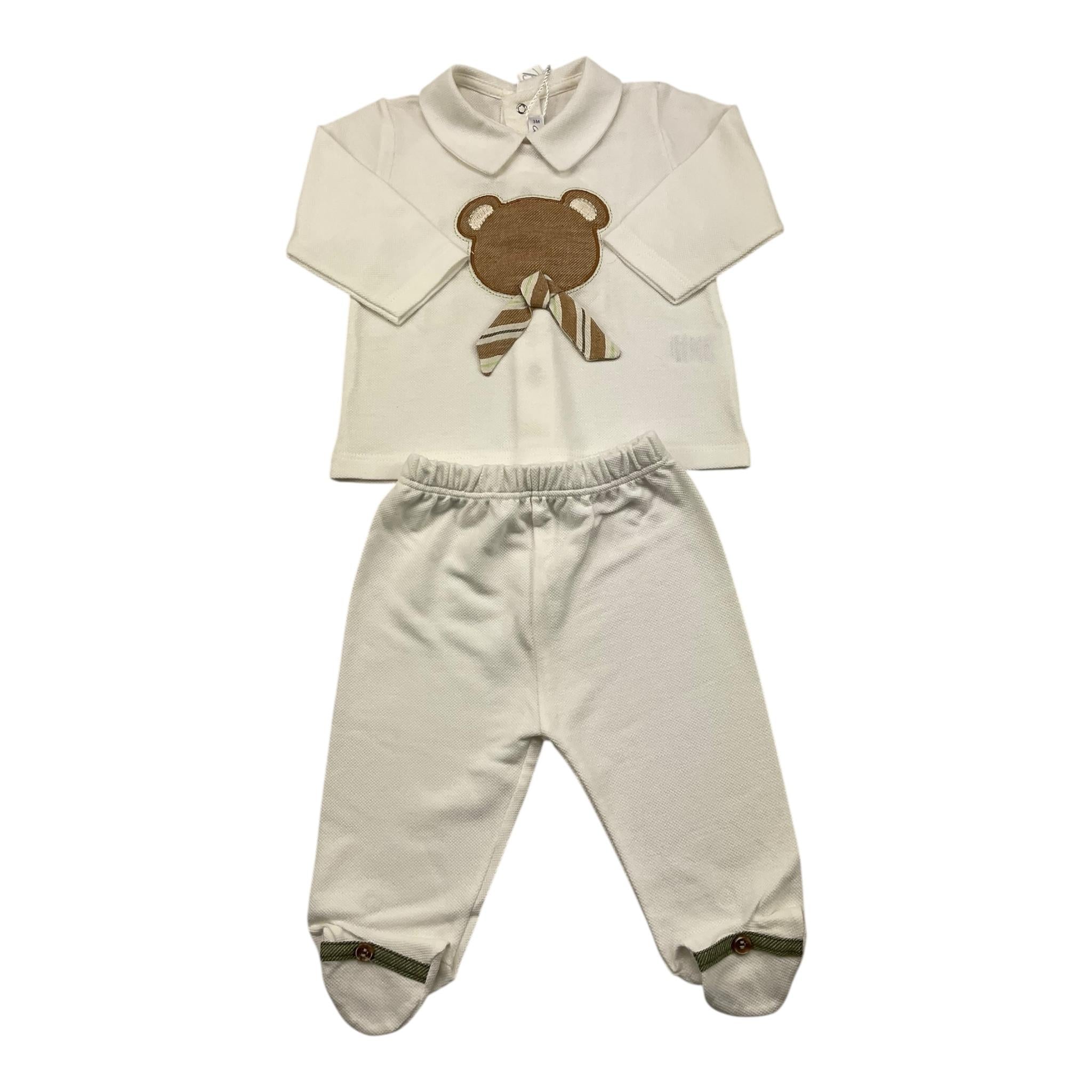 BARCELLINO completo 2 pezzi shirt-ghettina tinta unita Bianco per Neonato 110202 BIANCO BARCELLINO 