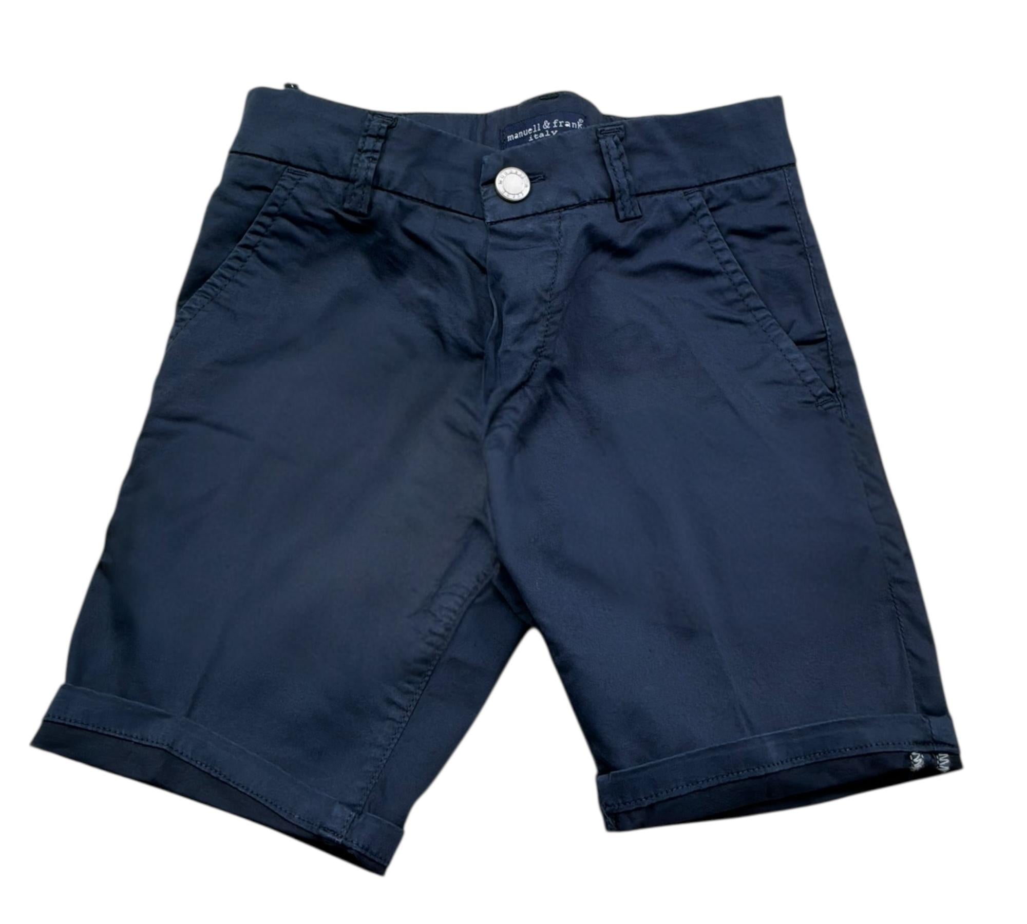 Manuel & Frank Bermuda Tinta Unita con Girovita Regolabile per Bambino M3196 BLU MANUEL & FRANK 