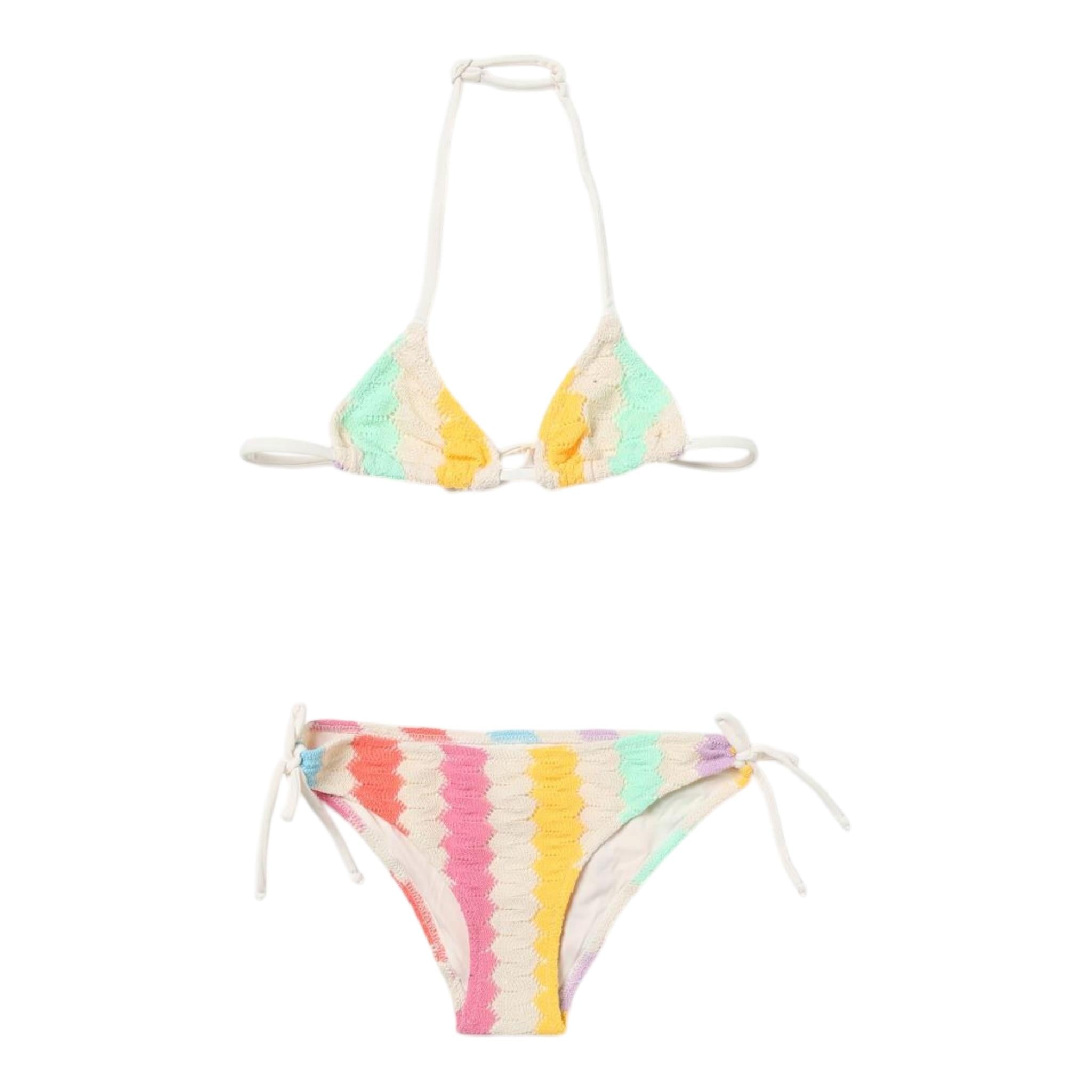 Saint Barth Costume 2 Pezzi Triangolo-Slip Multicolor per Bambina HOL00011 MULTICOLOR SAINT BARTH 