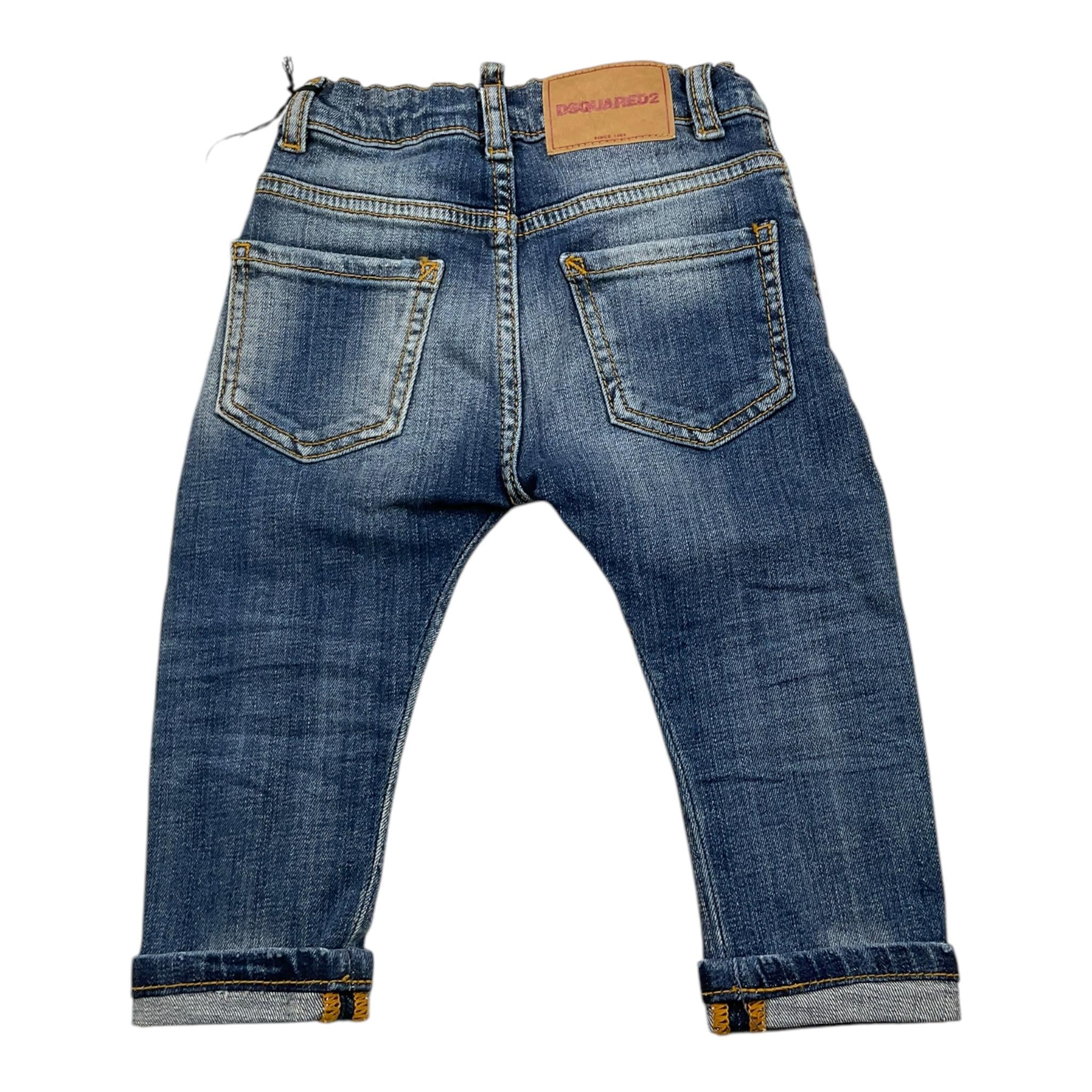 DSQUARED2 jeans tinta unita con girovita regolabile Blu per Neonato DQ01TC BLU DSQUARED2 