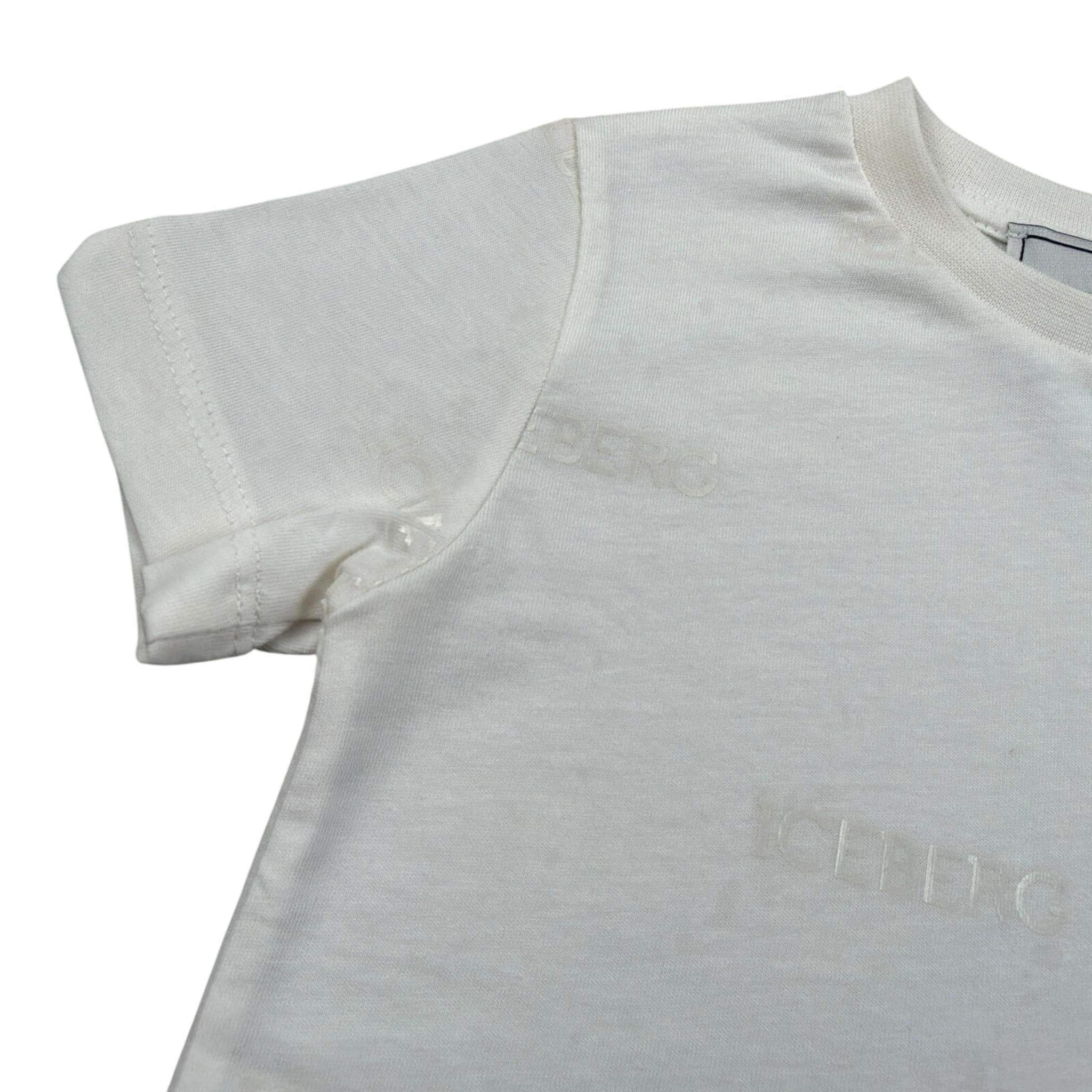 Iceberg T-Shirt Girocollo tinta unita con Logo Bianco per Neonato TSICE5115BX BIANCO ICEBERG 