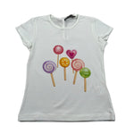 J.O. Milano T-Shirt Girocollo tinta unita con Stampa Bianco per Bambina 576Q5J BIANCO J.O. MILANO 