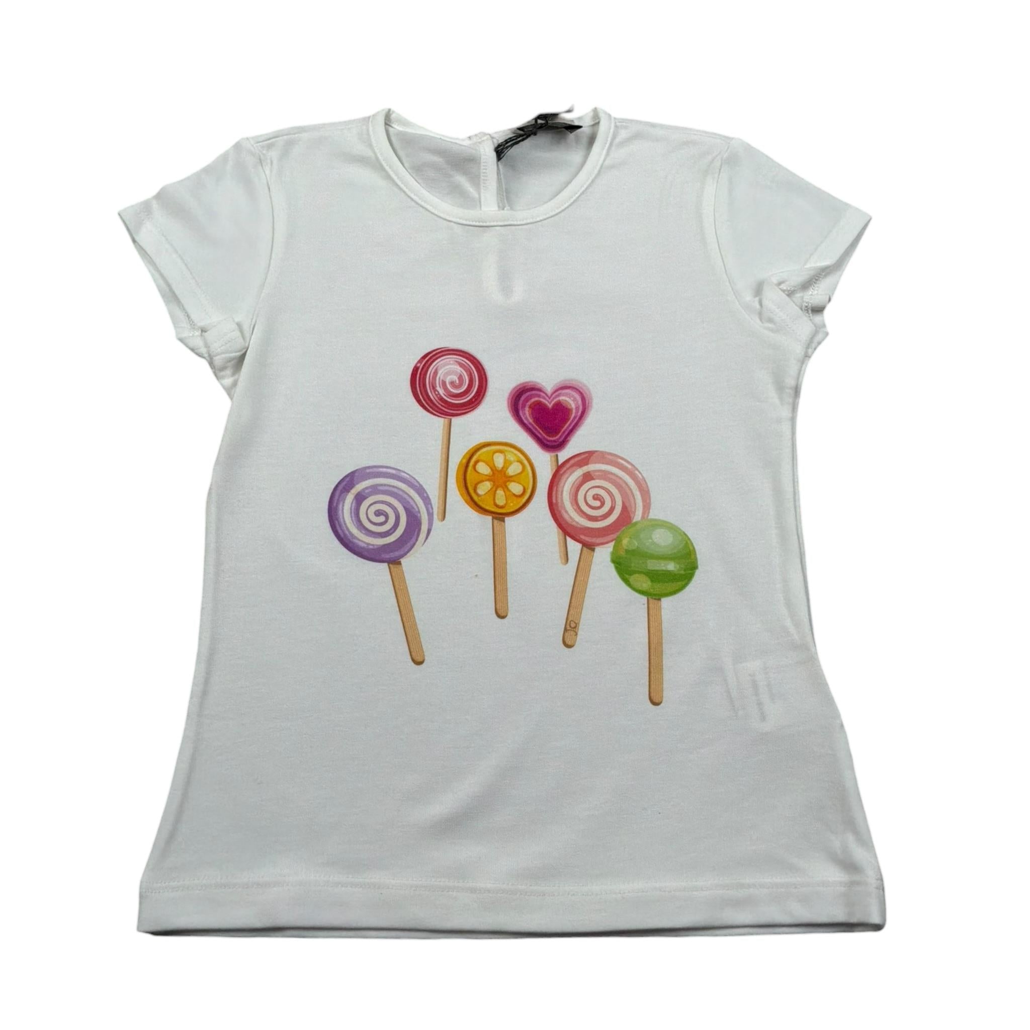 J.O. Milano T-Shirt Girocollo tinta unita con Stampa Bianco per Bambina 576Q5J BIANCO J.O. MILANO 