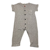 Lalalu‘ Einfarbiger Onesie mit Streifenmuster, Halbarm, Weiß, für Neugeborene