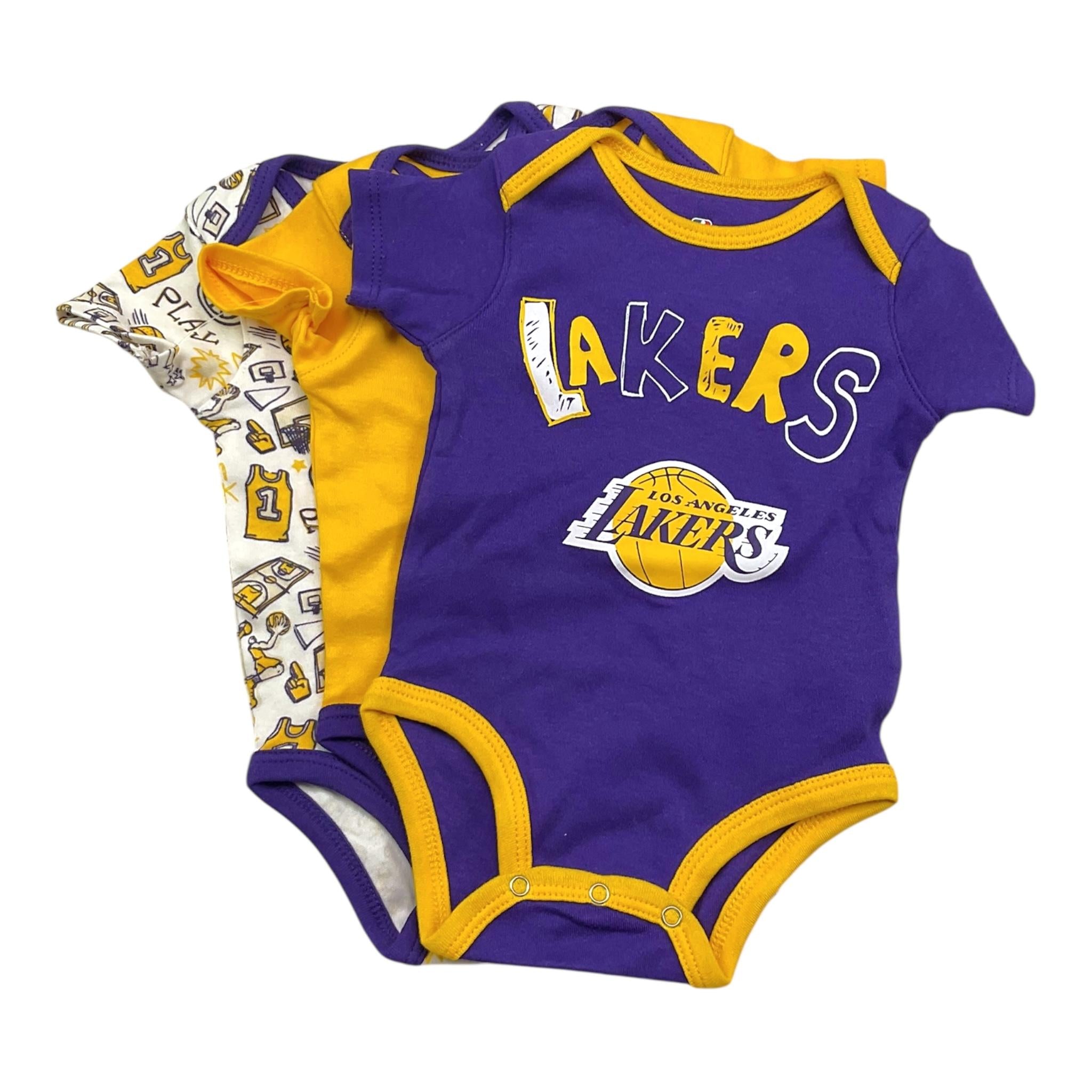 NBA set 3 body multicolor con stampa Multicolor per Neonato 176105 MULTICOLOR NBA 