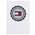 TOMMY HILFIGER t-shirt girocollo tinta unita con stampa logo Bianco per Bambino KB0KB08662 BIANCO TOMMY HILFIGER 