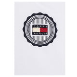 TOMMY HILFIGER t-shirt girocollo tinta unita con stampa logo Bianco per Bambino KB0KB08662 BIANCO TOMMY HILFIGER 