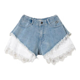 Twinset Schlichte Jeansshorts mit hellblauer Stickerei für Mädchen
