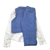 Exklusives 4-teiliges Zeremonie-Set Hemd-Weste-Hose-Fliege Blau für Jungen