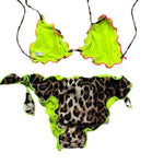 F**K Costume 2 Pezzi Triangolo-Slip Fantasia Maculata per Bambina FJ25G1C05TAX01 BEIGE F**K 