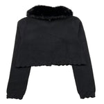 ABEL & LULA cardigan tinta unita collo pelliccia Nero per Bambina 5828 NERO ABEL & LULA 