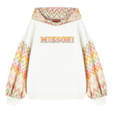 MISSONI felpa chiusa girocollo tinta unta con maniche in contrasto Bianco per Bambina MV4A20 BIANCO MISSONI 