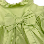 Little Bear Abito Giromanica Tinta Unita con Fiocco per Bambina 8200 VERDE LITTLE BEAR 