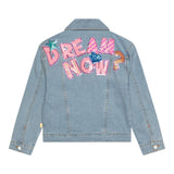 Billieblush Baby Mädchen Einfarbige Jeansjacke mit Pailletten Hellblau
