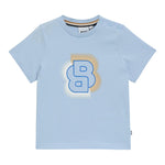 Boss T-Shirt Girocollo Tinta Unita con Logo per Bambino J52108J AZZURRO BOSS 