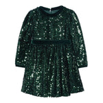 ABEL & LULA abito tinta unita con cintura e paillettes Verde per Bambina 5528X VERDE ABEL & LULA 