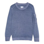 C.P. COMPANY maglia girocollo tinta unita con logo Blu per Bambino CUW009 BLU C.P. COMPANY 